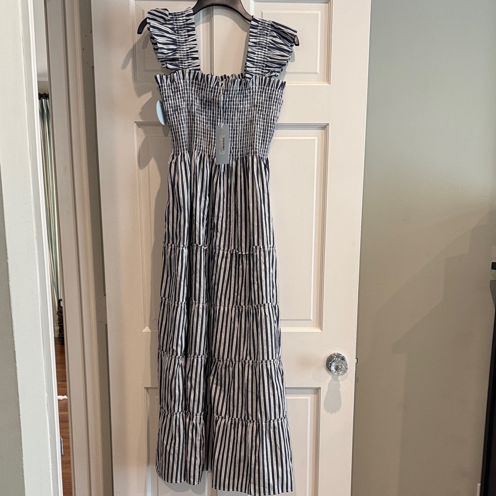 Hill House Striped Maxi Dress with Ruffled Straps